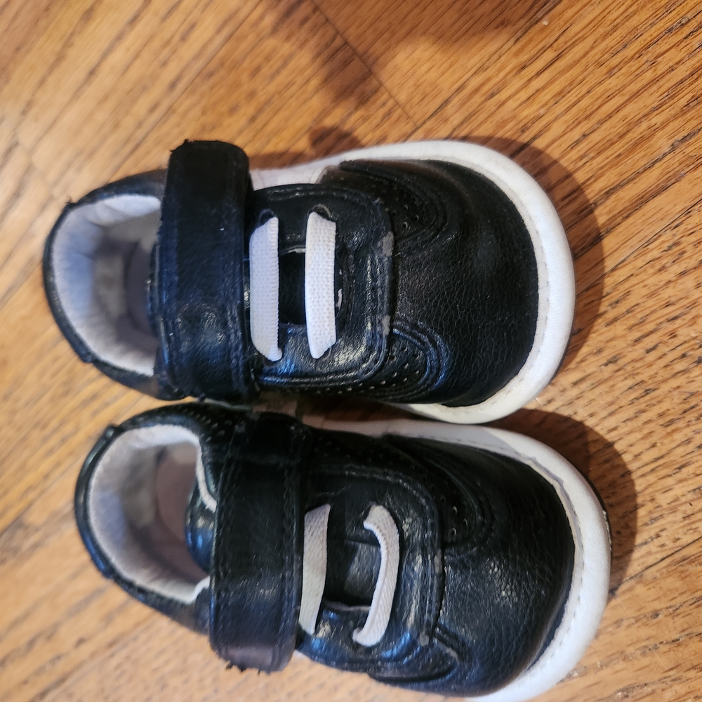 Black Kids Shoes with Velcro Strap